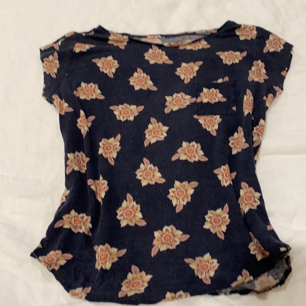 LOFT floral linen t-shirt